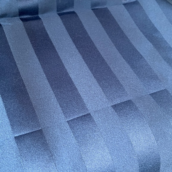 Brocade Satin Stripe Fabric, Dark Blue/Navy, 3 Yards - Picture 3 of 8